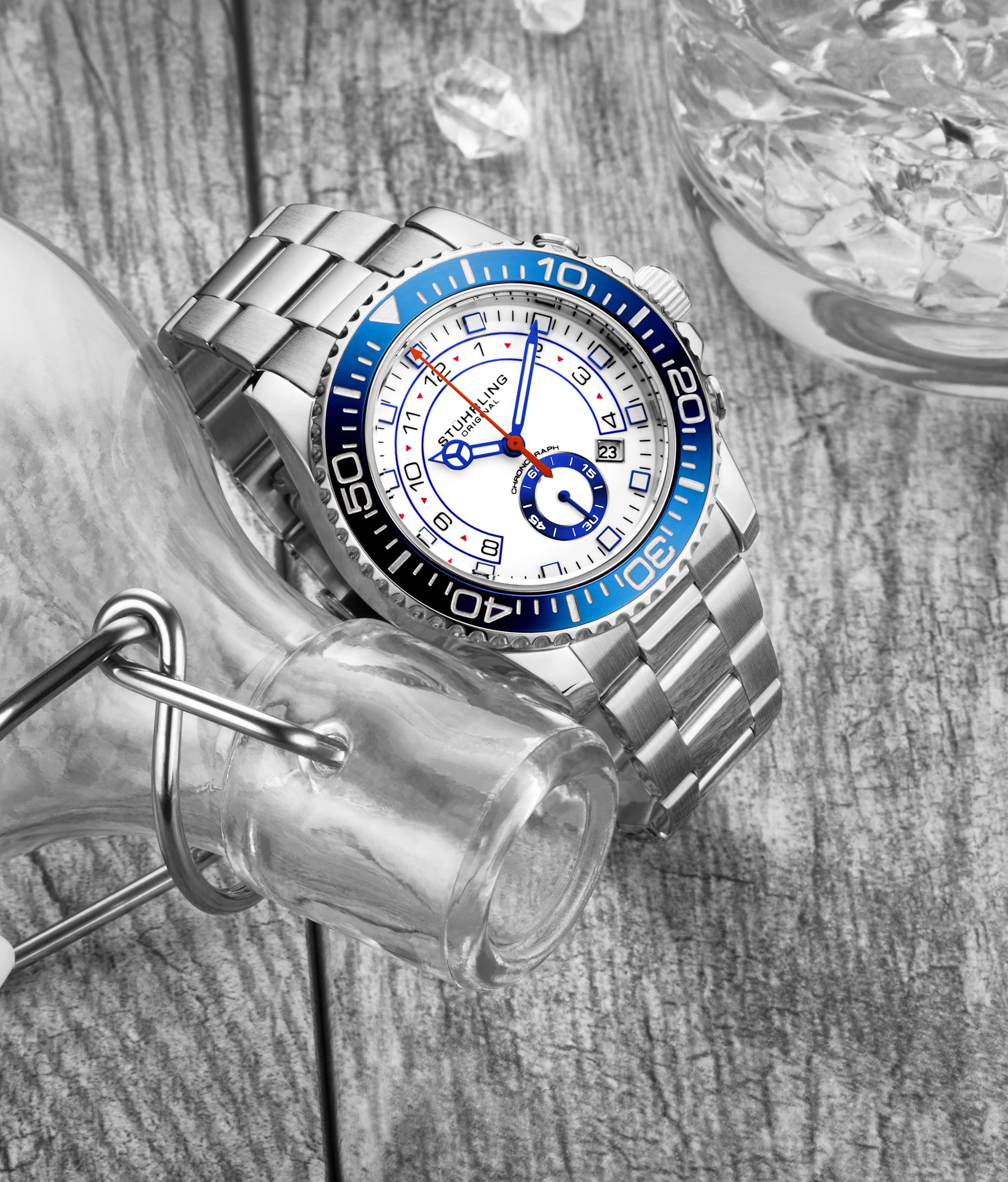 Brigadier Quartz Chronograph 42mm Diver With Stainless Steel Deployant Buckle