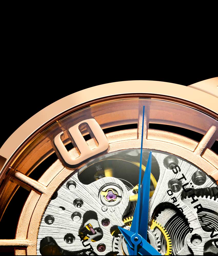 Rose Dial / Rose Case / Brown Leather Strap Rose Gold Layered Tang Buckle