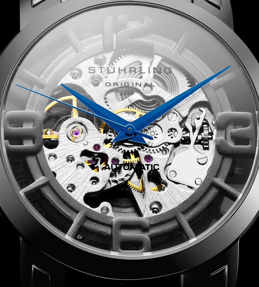 Gun Metal Grey Dial / Gun Metal Grey Case / Blue Leather Strap Tang Buckle