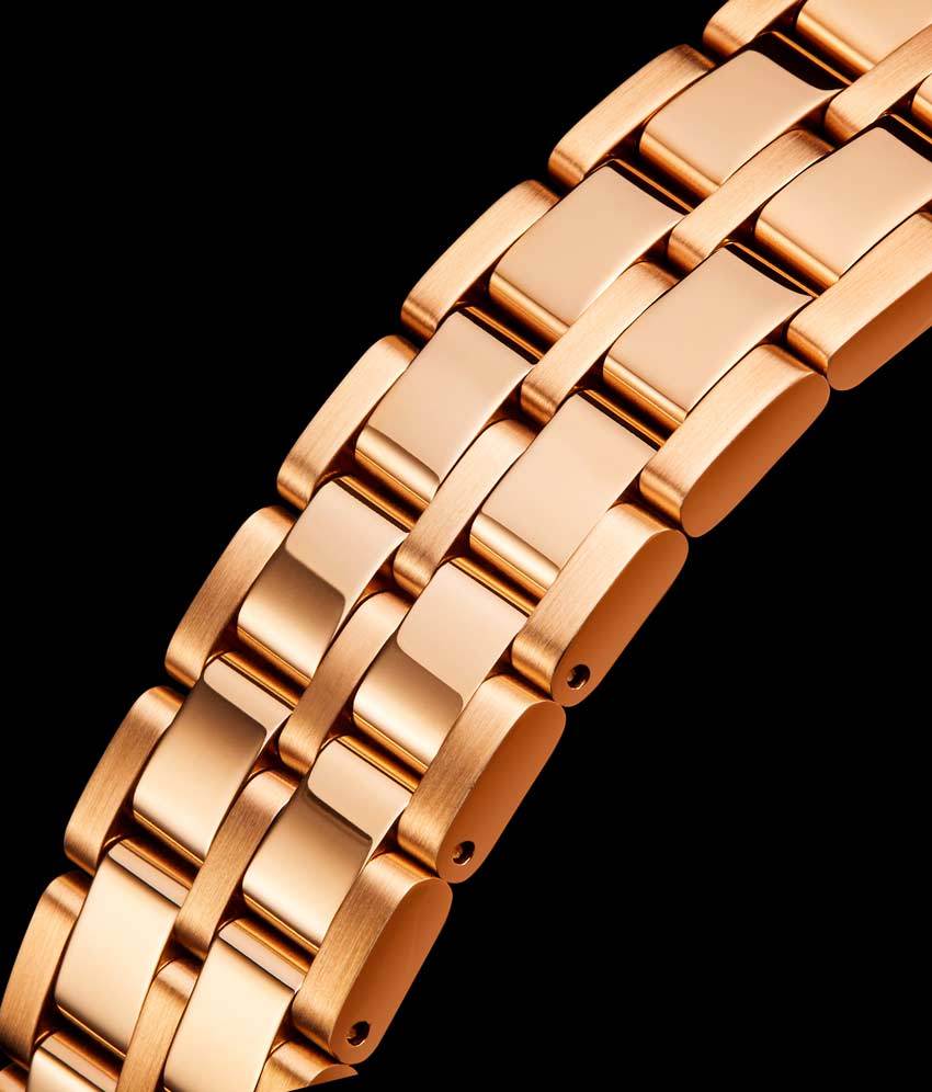 Rose Dial / Rose Case / Rose Stainless Steel Bracelet Rose Gold Layered Deployant Buckle