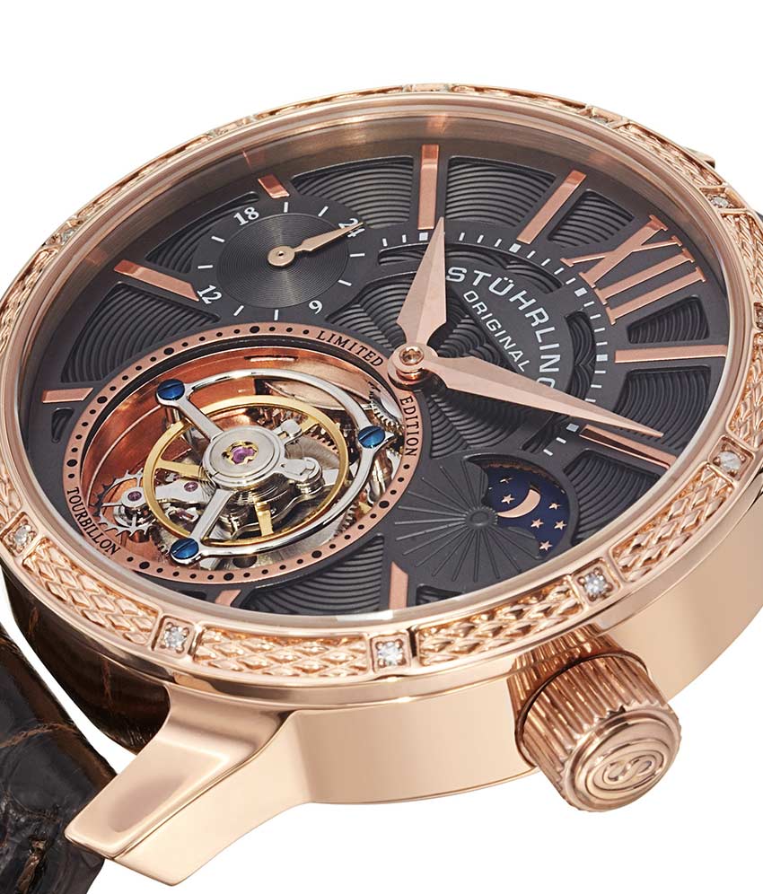 Grey Dial / Rose Case / Brown Alligator Strap Deployant Buckle