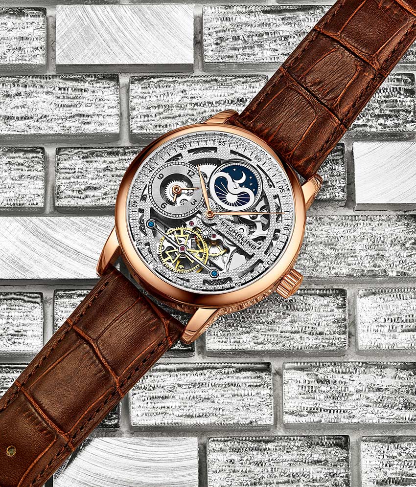 Silver Dial / Rose Case / Brown Band