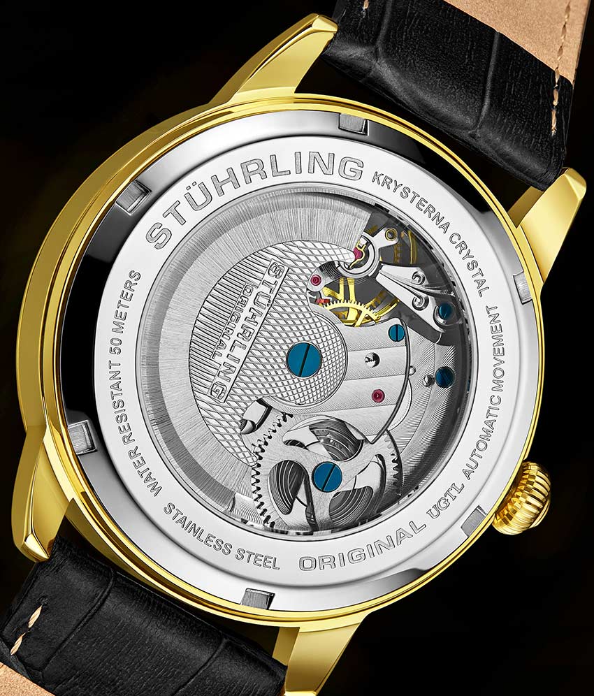 Silver Dial / Gold Case / Black Leather Strap Gold Layered Tang Buckle