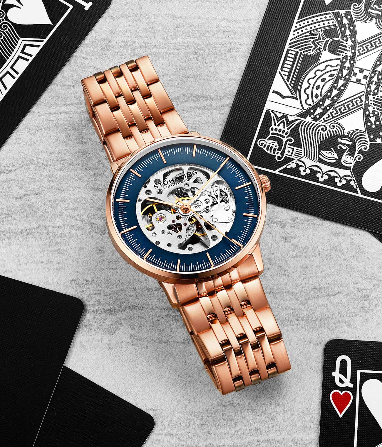 Blue Dial / Rose Case / Rose Band
