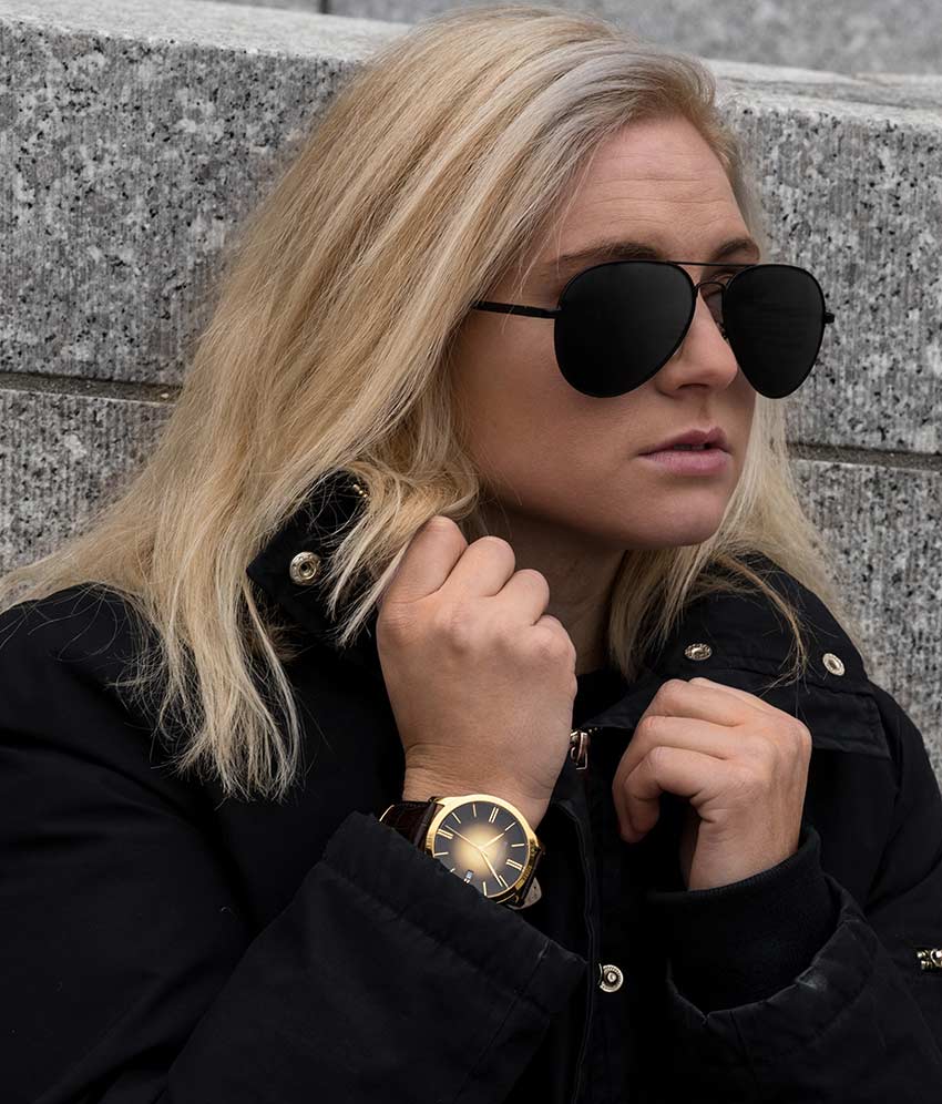 Rose Dial / Gold Case / Brown Band