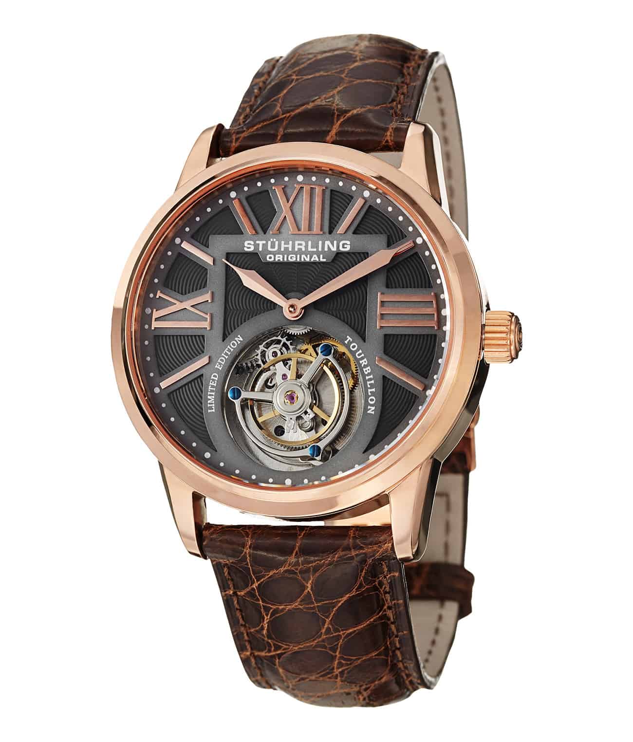 Grey Dial / Rose Case / Brown Band