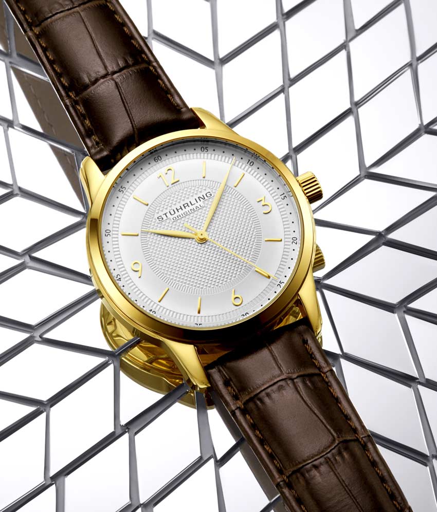 Silver Dial / Gold Case / Brown Leather Strap Tang Buckle