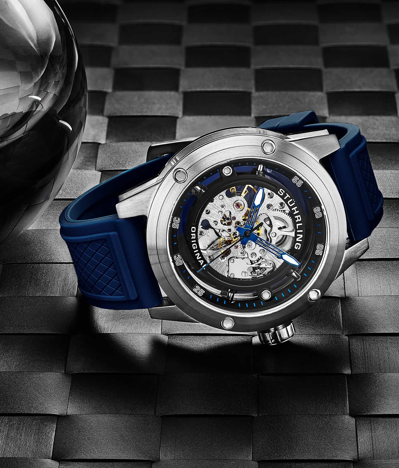 Black Dial / Silver Case / Light Blue Band