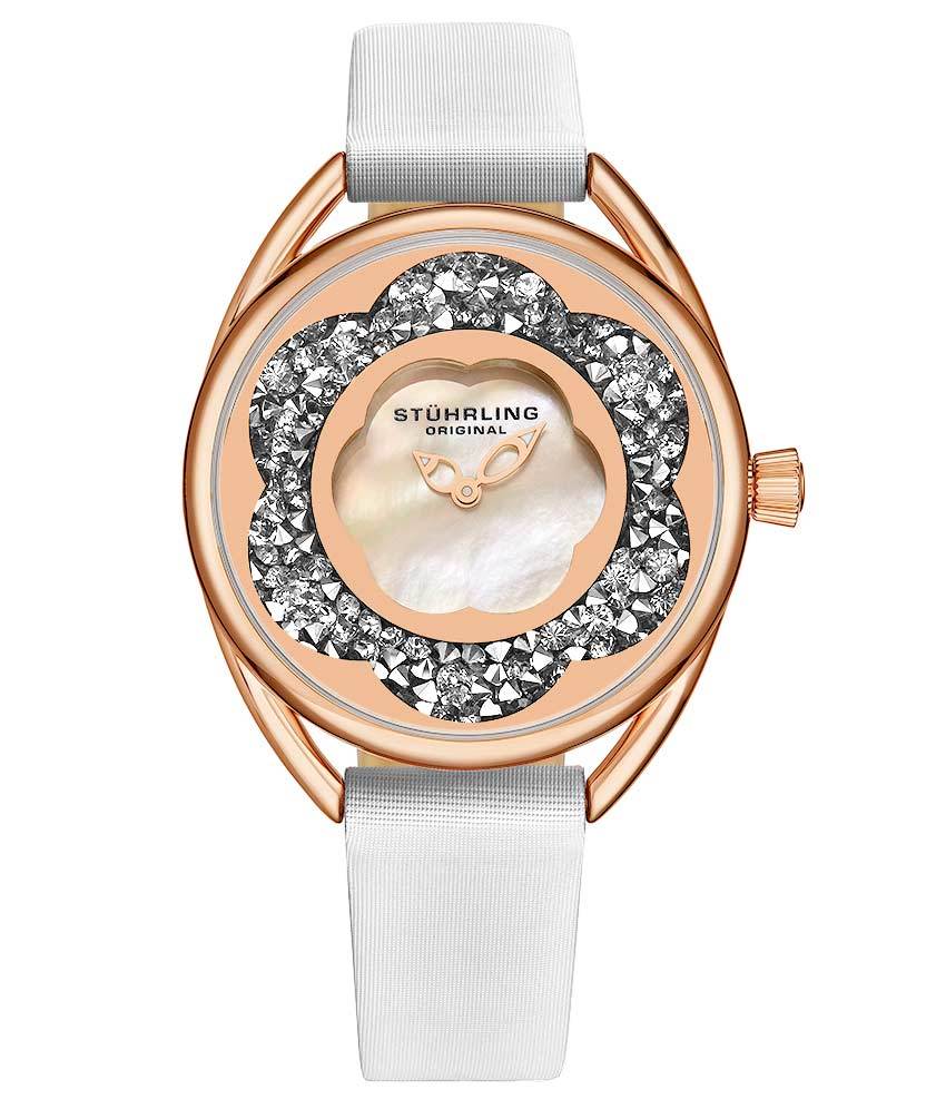 Silver Dial / Rose Case / White Band