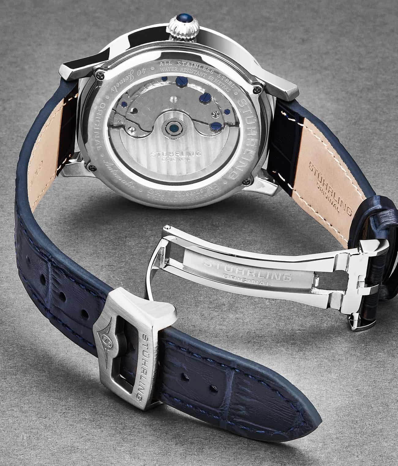 22mm Leather Strap with Stainless Steel Deployant Buckle