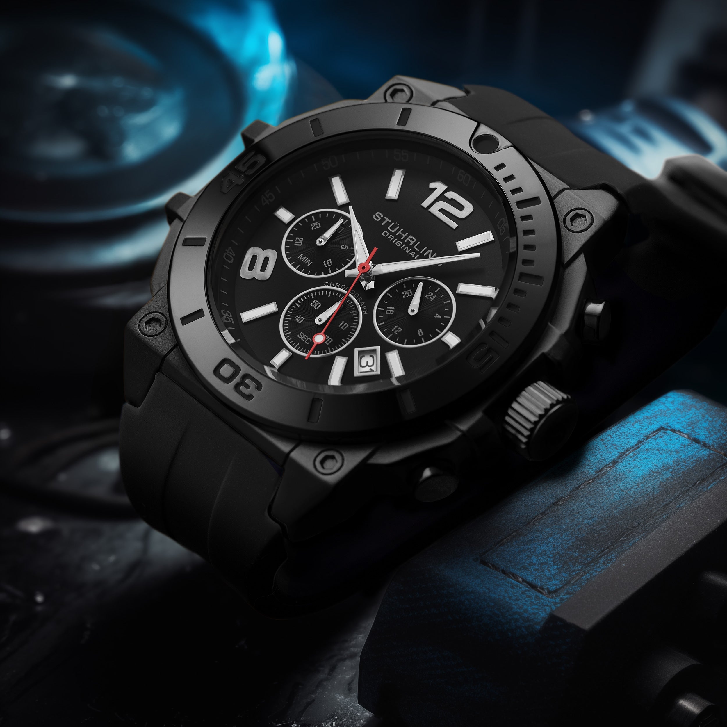 Stührling Spectra 4054 Japanese Quartz Chronograph 50mm Watch