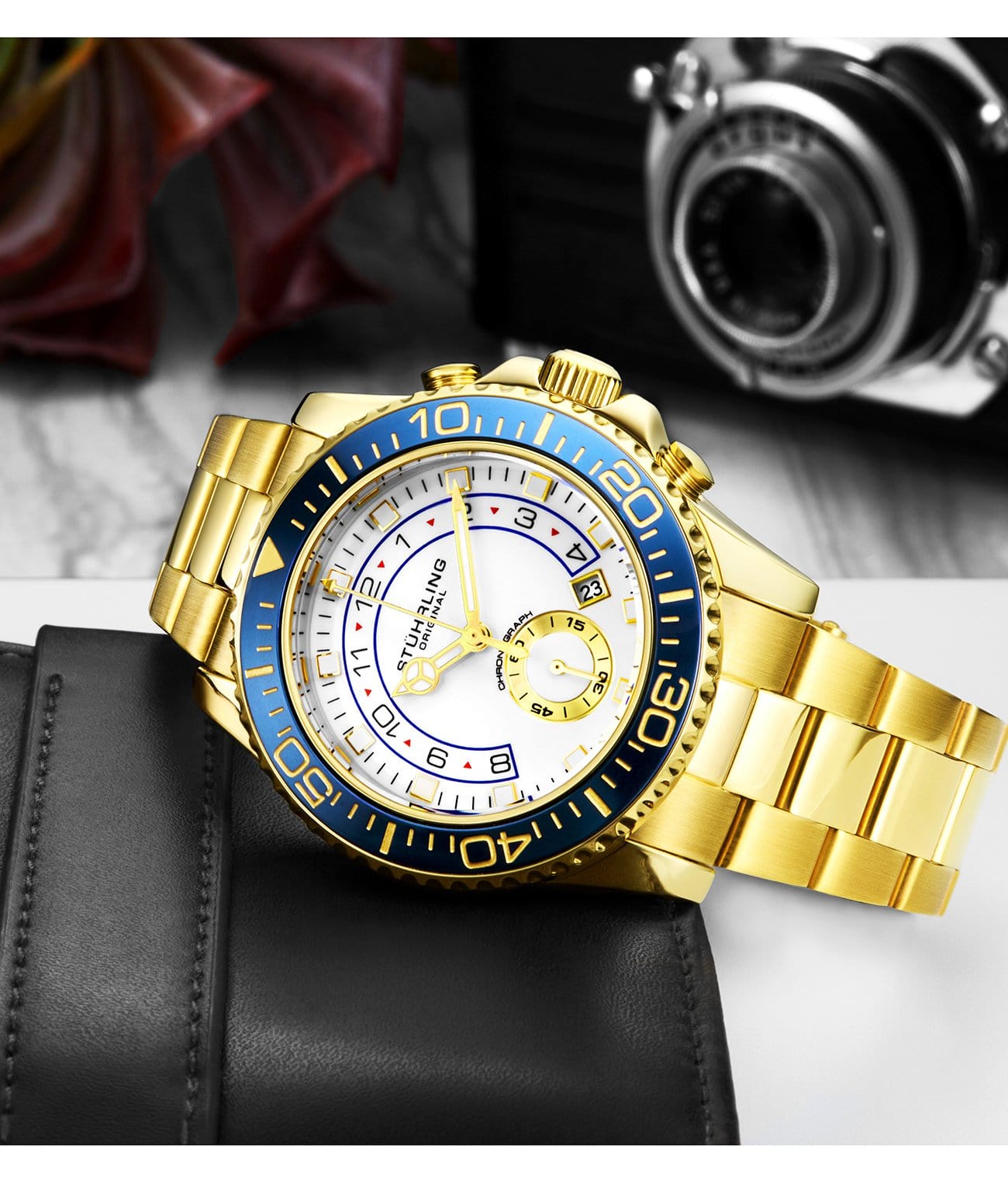 Brigadier Quartz Chronograph 42mm Diver With Stainless Steel Deployant Buckle