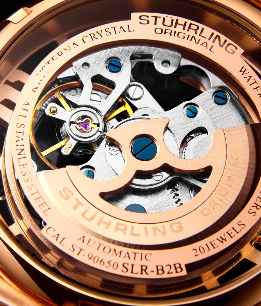 Rose Dial / Rose Case / Brown Leather Strap Rose Gold Layered Tang Buckle