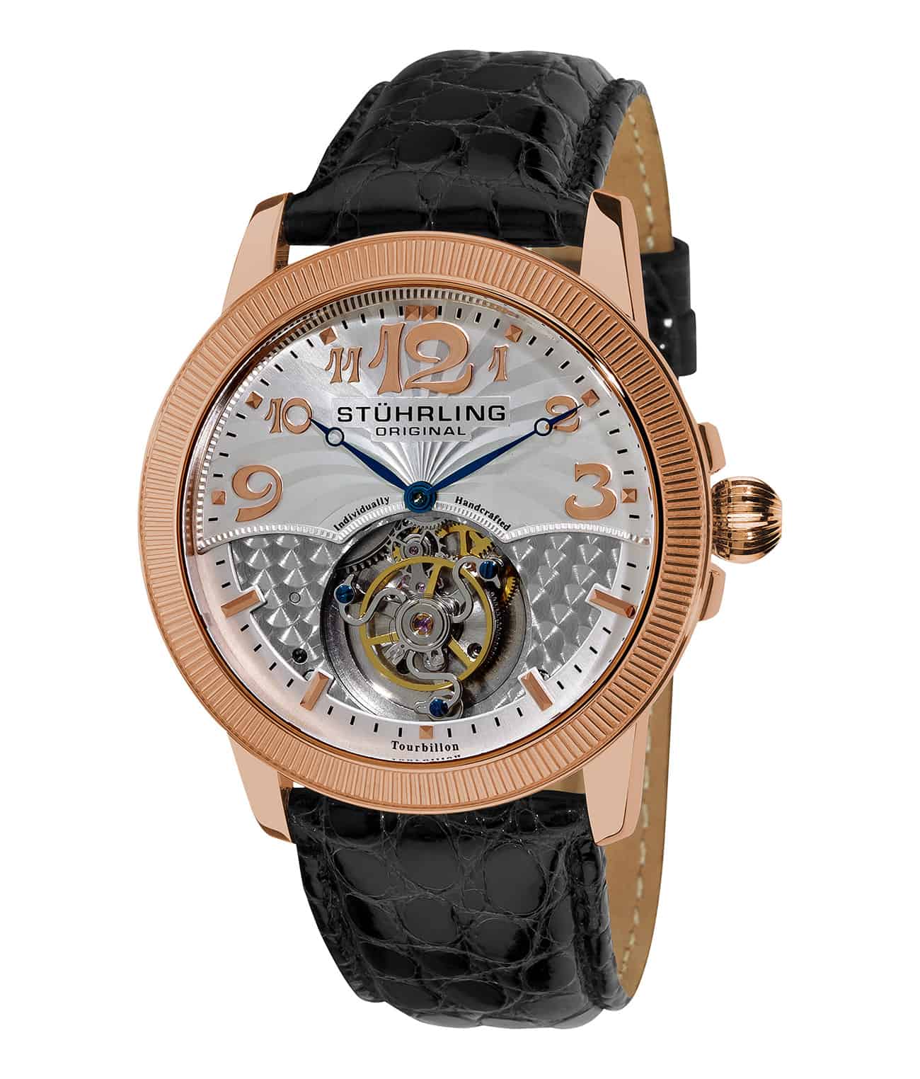 Silver Dial / Rose Case / Black Band