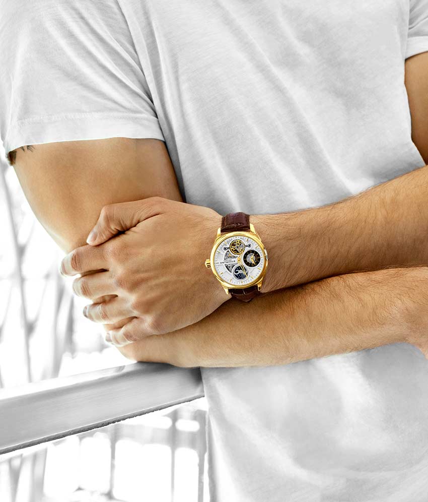 Silver Dial / Gold Case / Brown Band