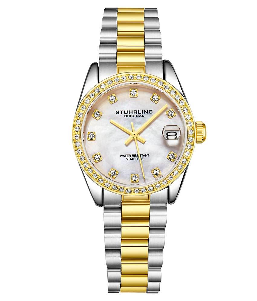 Silver Dial / Silver Case / Gold Band