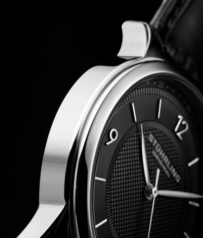 Black Dial / Silver Case / Black Leather Strap Tang Buckle