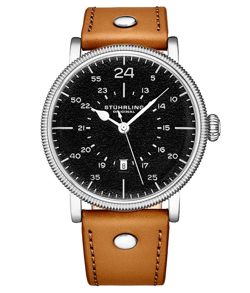Gun Metal Grey Dial / Silver Case / Brown Band