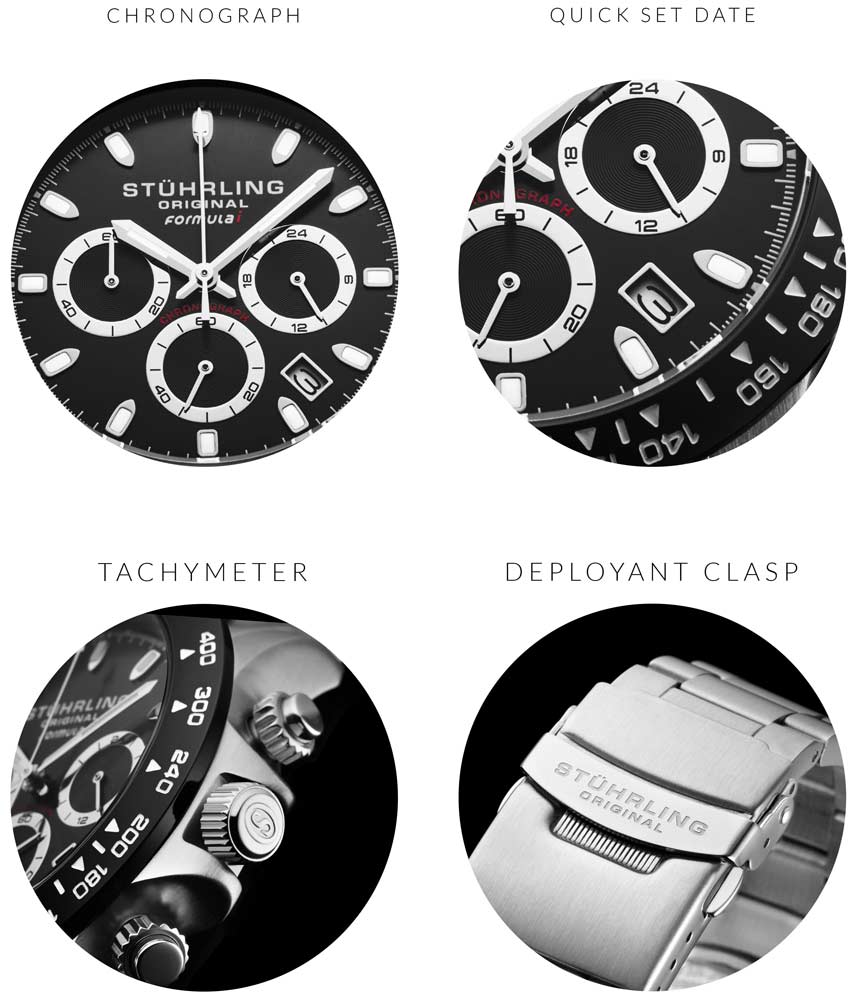 Black Dial / Silver Case / Silver Band