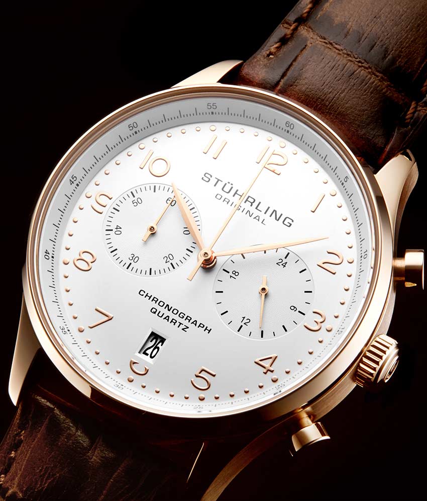White Dial / Rose Case / Brown Band