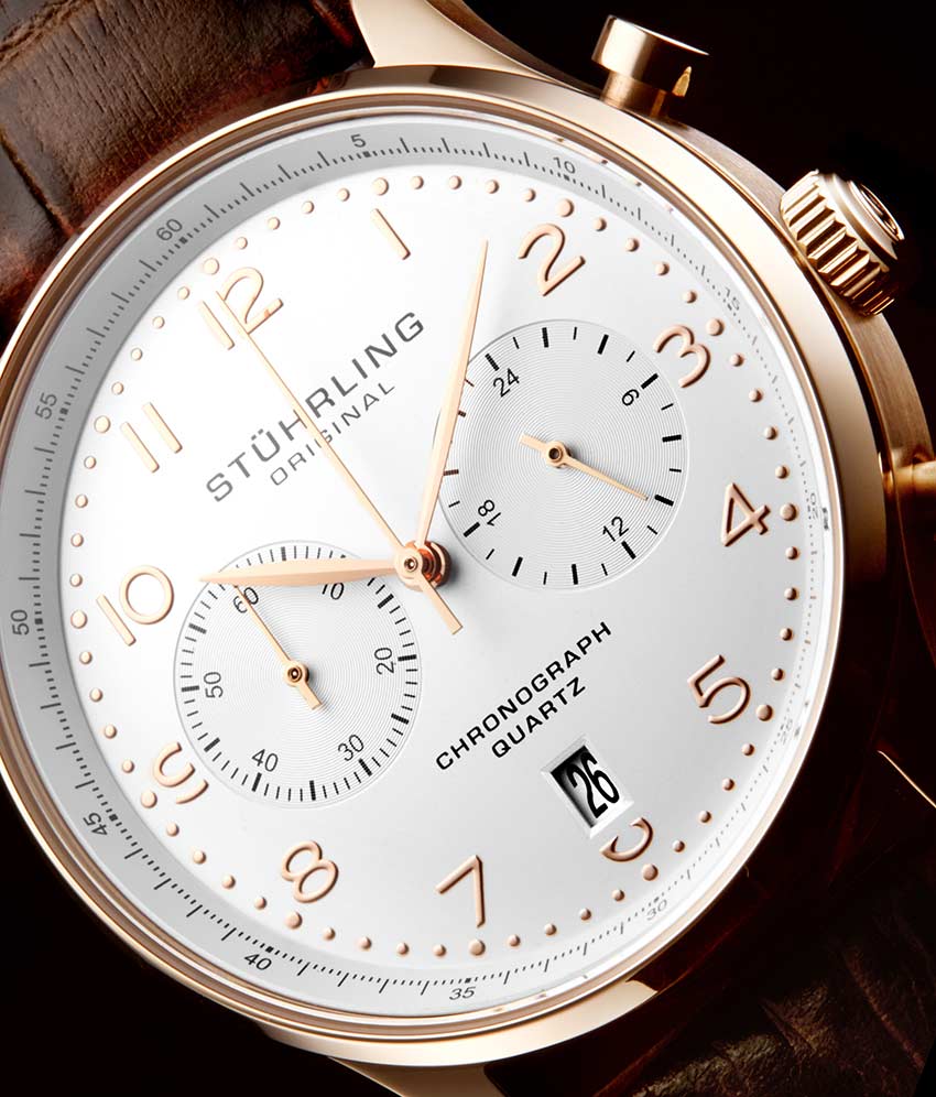 White Dial / Rose Case / Brown Band