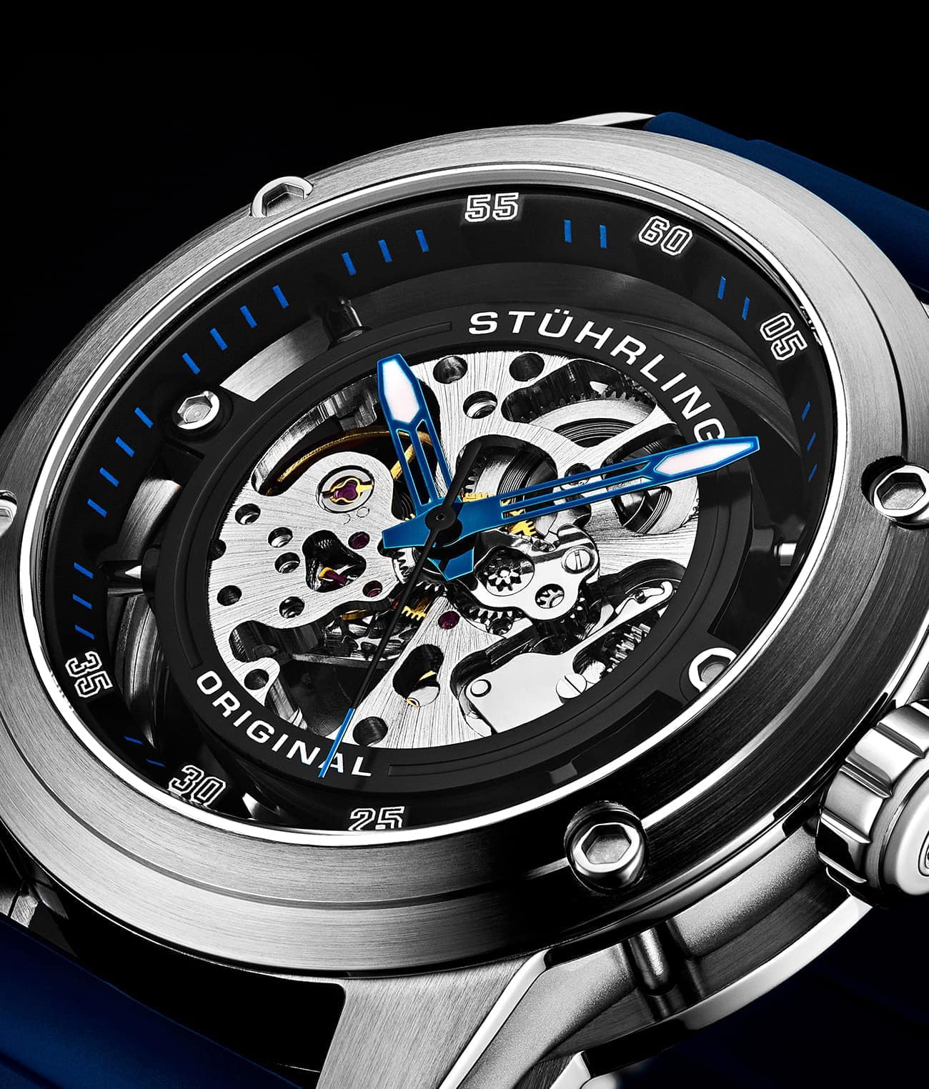 Black Dial / Silver Case / Light Blue Band