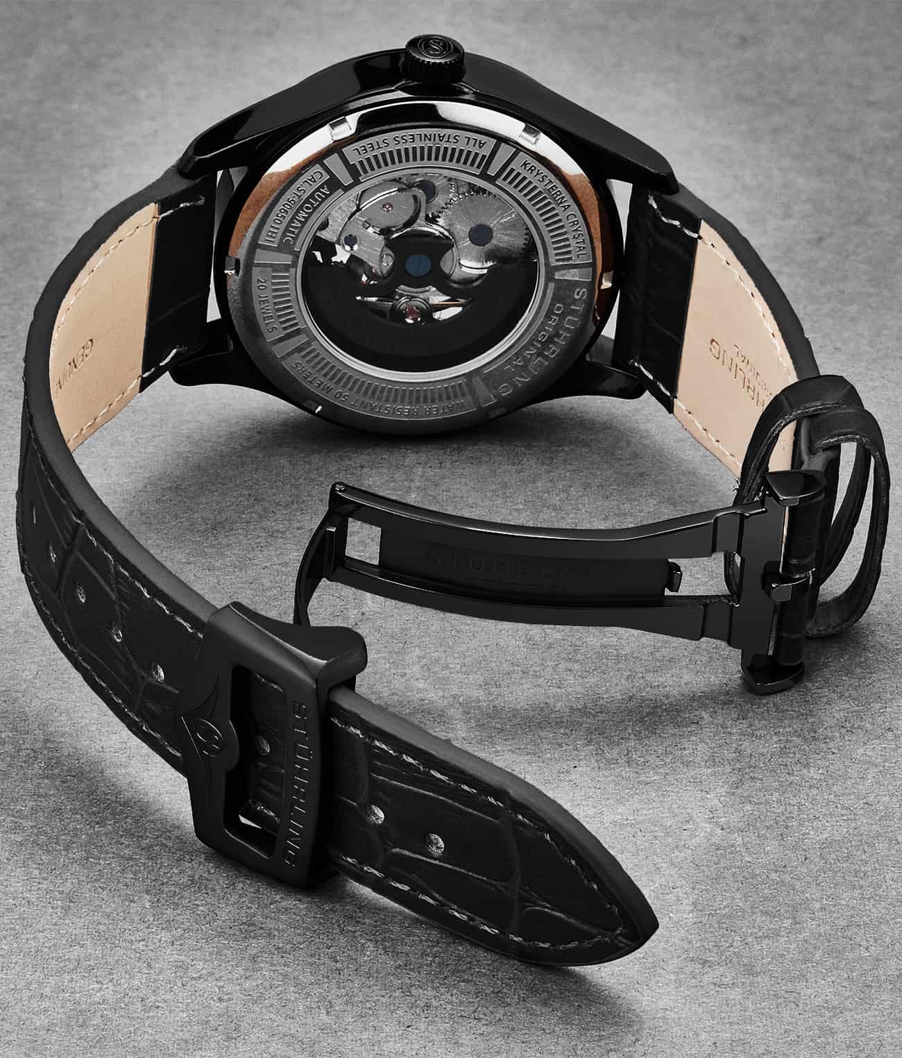 24mm Leather Strap with Stainless Steel Deployant Buckle