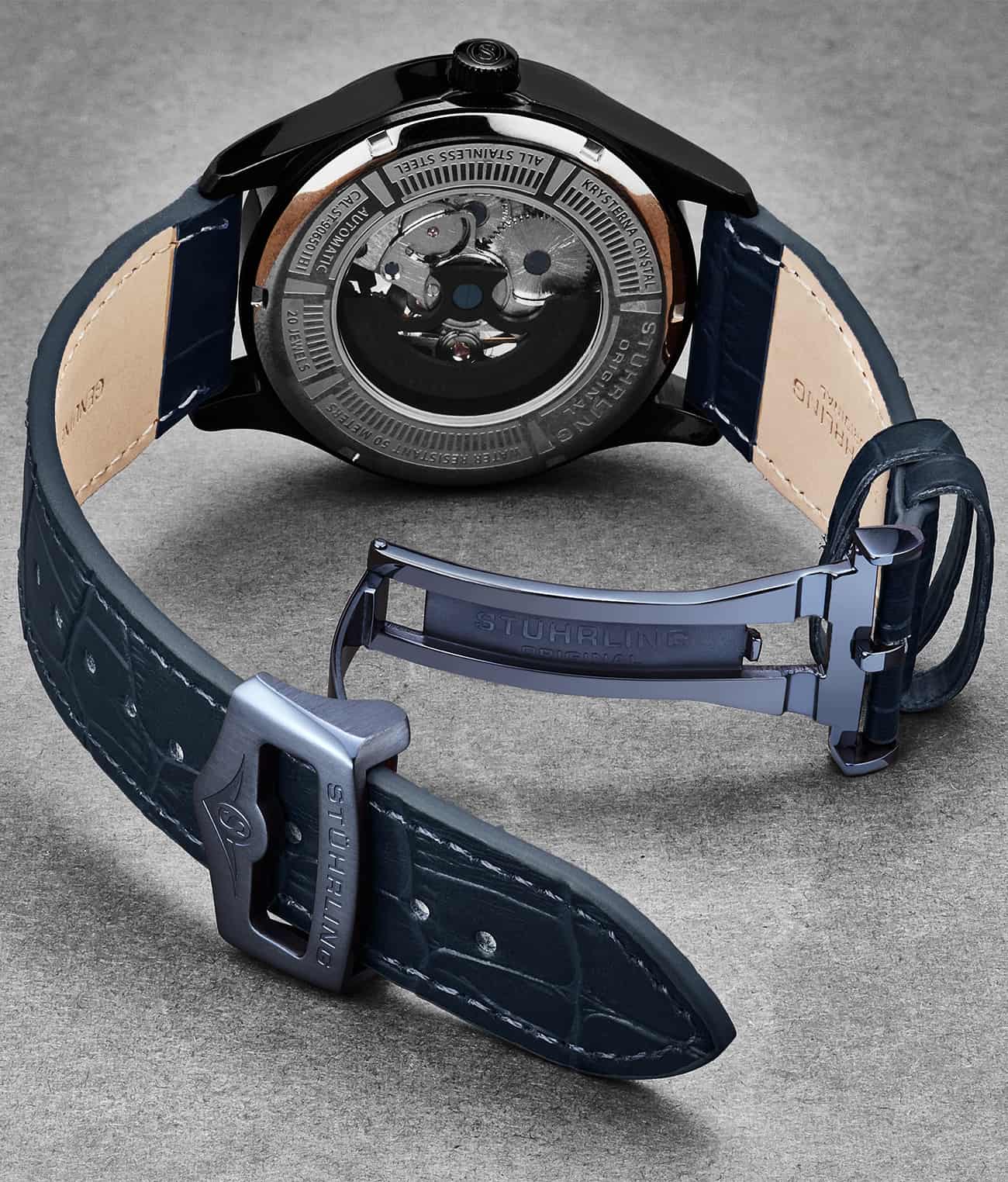 22mm Leather Strap with Stainless Steel Deployant Buckle