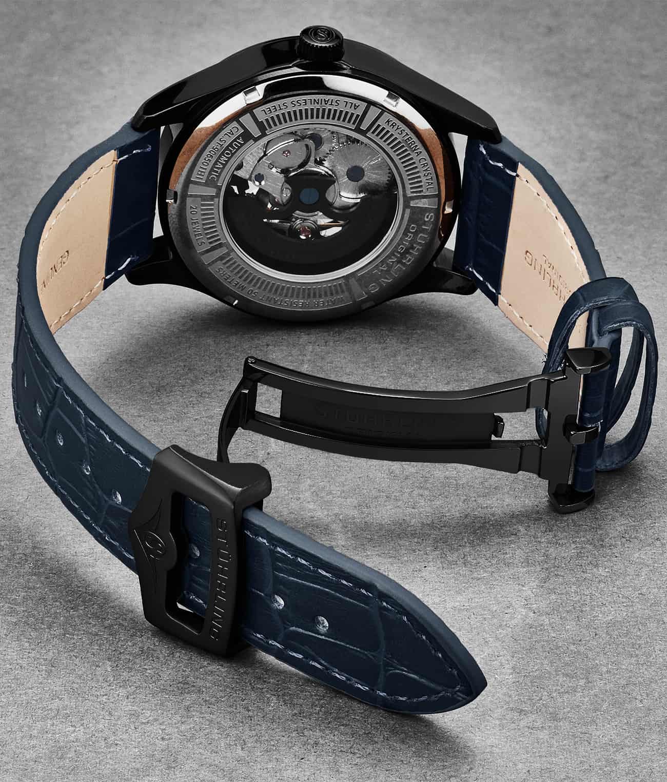 24mm Leather Strap with Stainless Steel Deployant Buckle